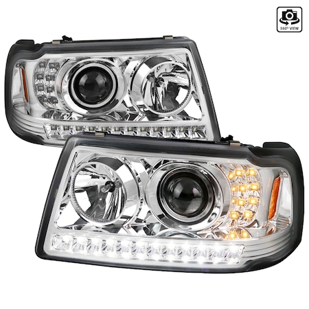 Spec-D Tuning 01-11 Ford Ranger Projector Headlights Chrome Housing Clear Lens 2LHP-RAN01-TM